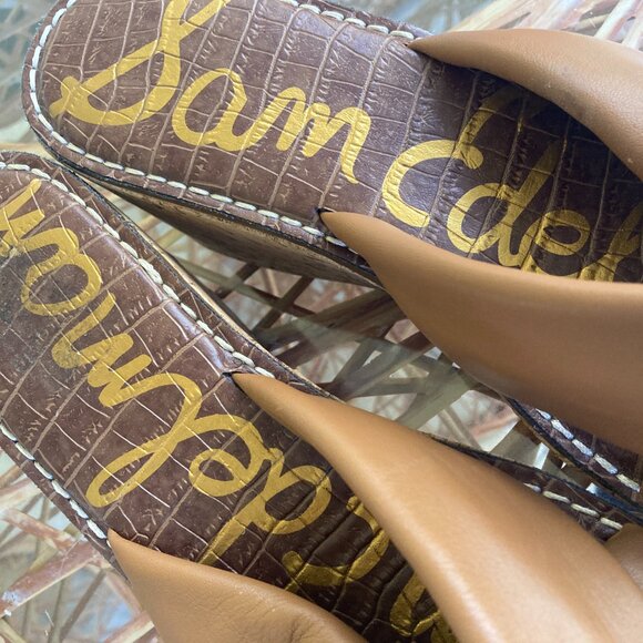 Sam Edelman Ramsey Shoes Sandals Cork High Wedge 9.5M Platform Camel - Picture 4 of 10